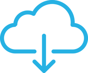 Blue cloud symbol indicating download