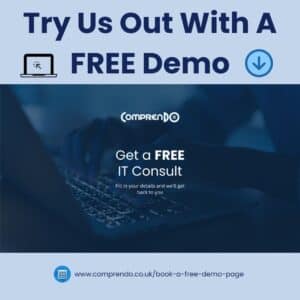 free demo call to action Comprendo branded design